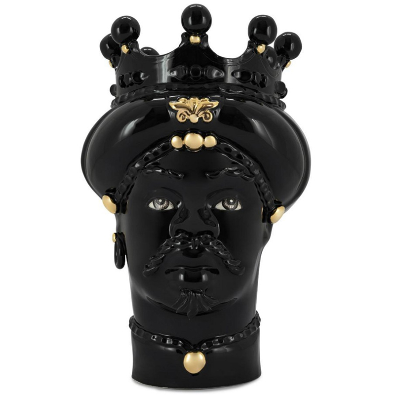 Ваза Vase Moro Man All Black and Gold Черный Золотой Ваза Vase Moro Man All Black and Gold Черный Золотой в Грозном | Loft Concept