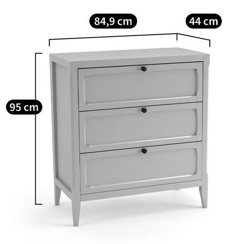 Комод с 3-мя ящиками белый Silva White Chest of Drawers Комод с 3-мя ящиками белый Silva White Chest of Drawers в Грозном