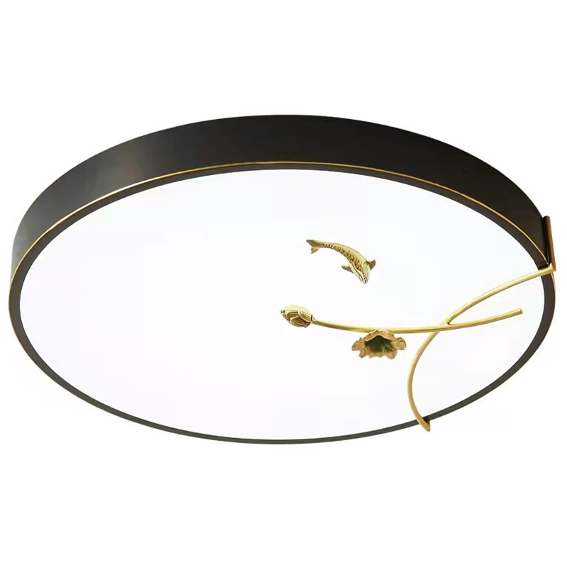 Круглый потолочный светильник Gold Fish Round Ceiling Lamp Black Черный Черный Белый Зеленый Круглый потолочный светильник Gold Fish Round Ceiling Lamp Black Черный Черный Белый Зеленый в Грозном | Loft Concept