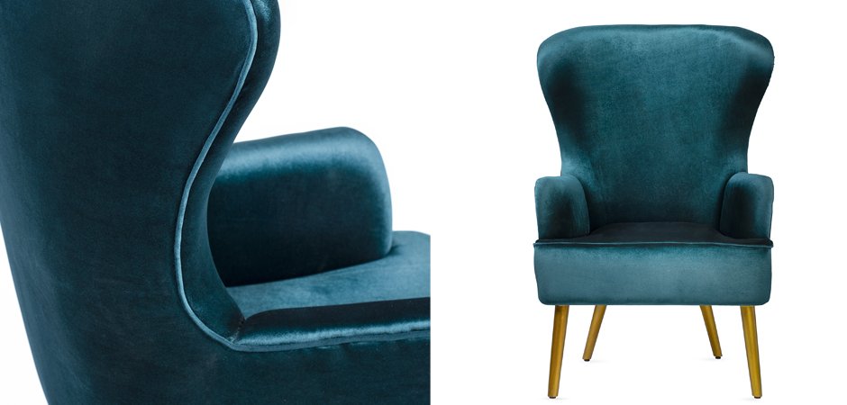 Кресло Wingback Dining Chair turquoise velor Кресло Wingback Dining Chair turquoise velor - Loft-Concept в Грозном