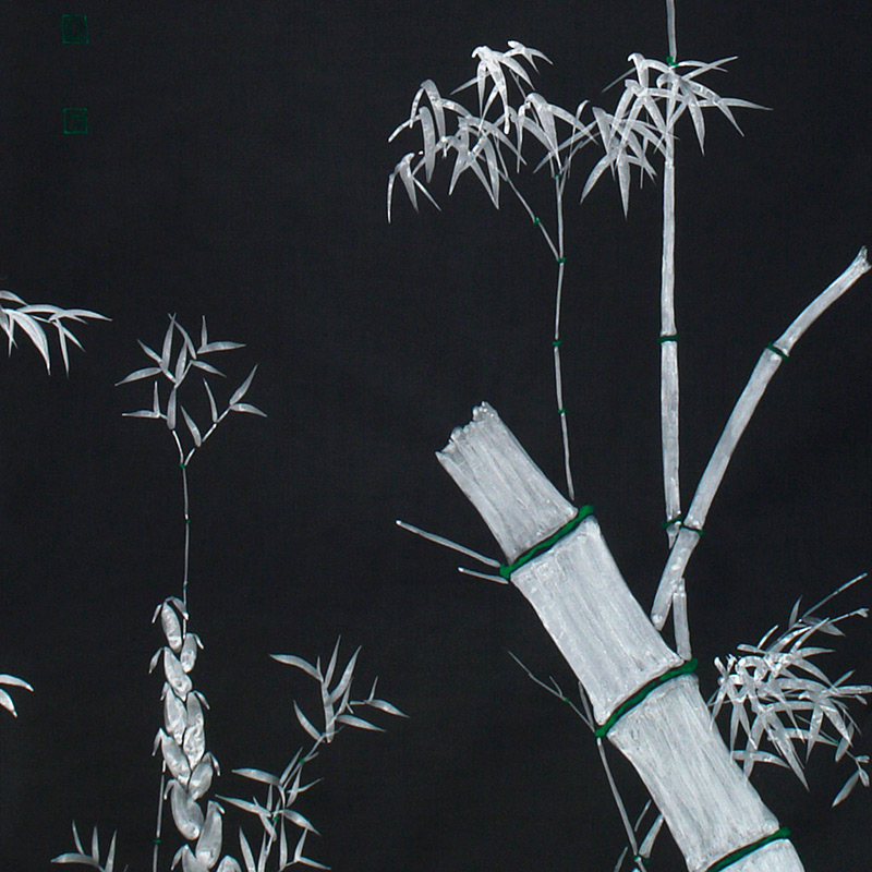 Обои ручная роспись Bamboo Argent on Pitch dyed silk Обои ручная роспись Bamboo Argent on Pitch dyed silk в Грозном | Loft Concept