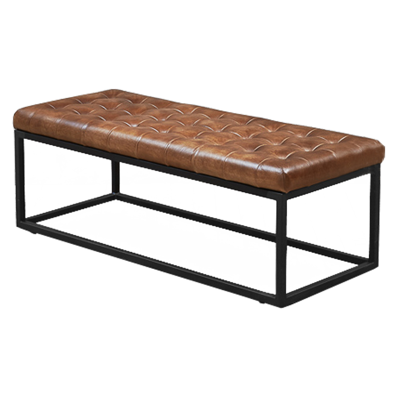 Банкетка Loft Leather Capitone Коричневый винтаж Черный Банкетка Loft Leather Capitone Коричневый винтаж Черный в Грозном | Loft Concept