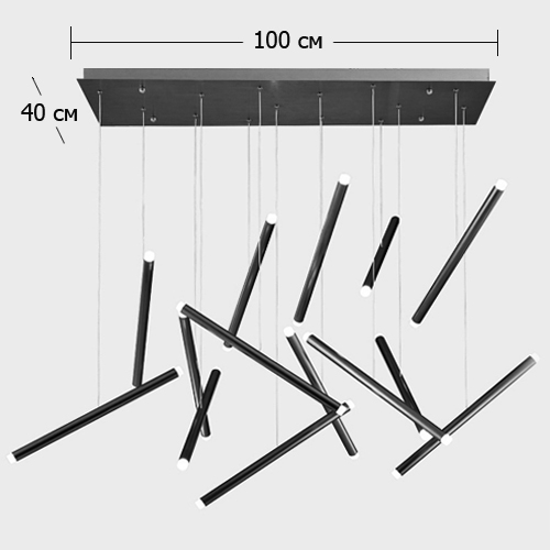 Люстра Dutti D0068 LED Chandelier Modern 14 black в Грозном