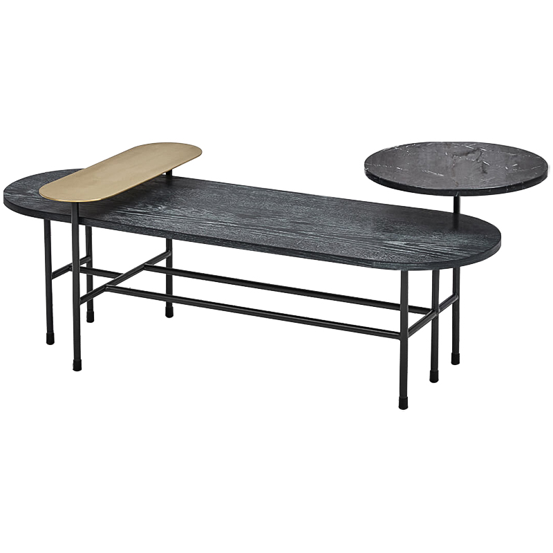 Кофейный столик Black Loft Coffee Table Черный Латунь Кофейный столик Black Loft Coffee Table Черный Латунь в Грозном | Loft Concept
