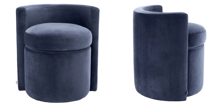 Кресло Eichholtz Stool Arcadia midnight blue - фото №1