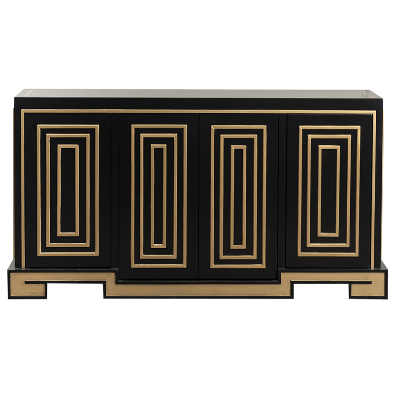 Комод в стиле арт-деко Meandro Chest of drawers Черный Черный Золотой Комод в стиле арт-деко Meandro Chest of drawers Черный Черный Золотой в Грозном | Loft Concept