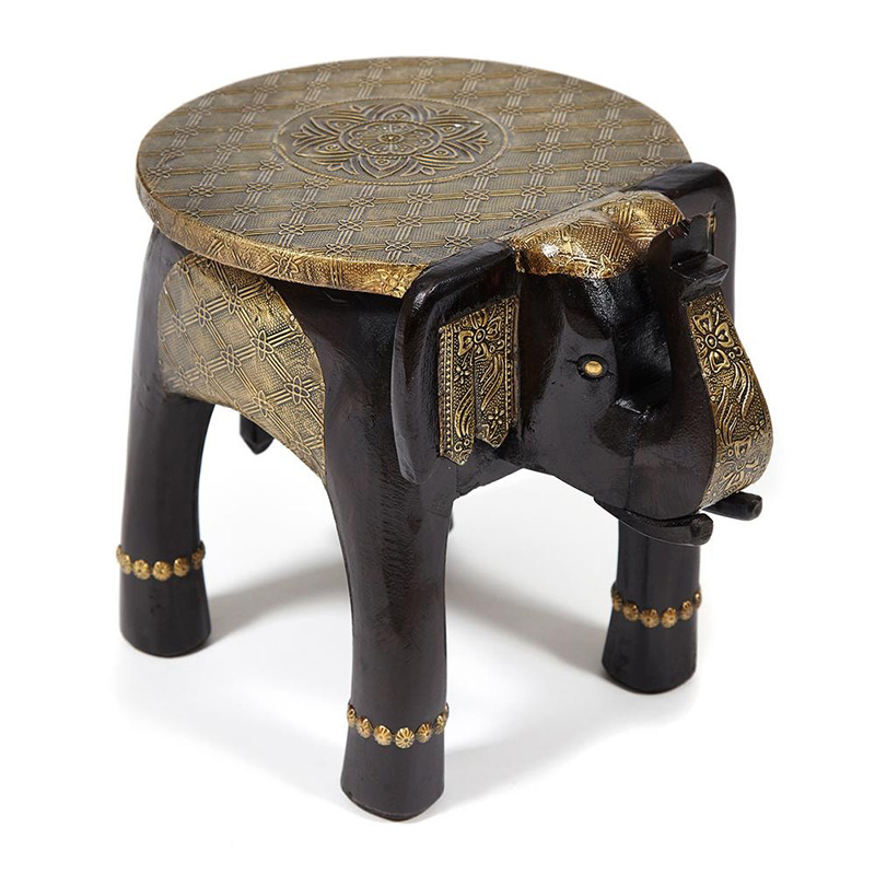 Журнальный стол Antique Indian Brass Mango Wood Elephant Table Черный Латунь Журнальный стол Antique Indian Brass Mango Wood Elephant Table Черный Латунь в Грозном | Loft Concept