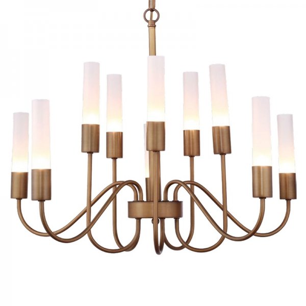 Люстра Loft Tube Chandelier 10 Темная бронза винтаж Люстра Loft Tube Chandelier 10 Темная бронза винтаж в Грозном | Loft Concept