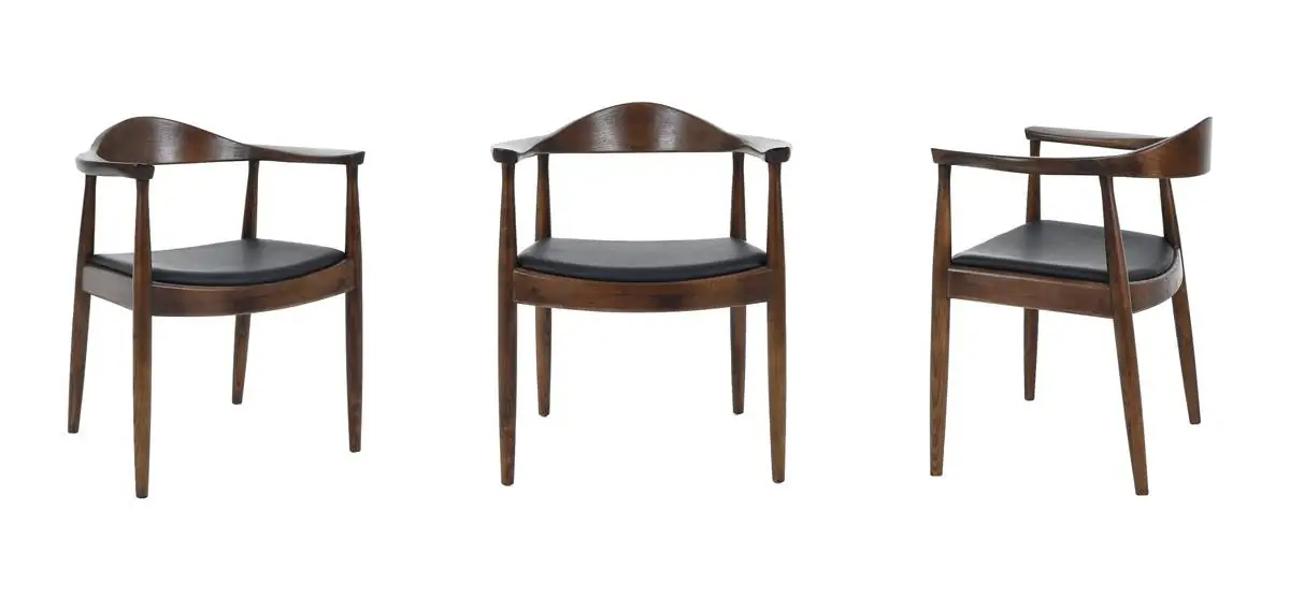 Стул Elbow HANS J.WEGNER с Подлокотником  Темное Дерево - фото