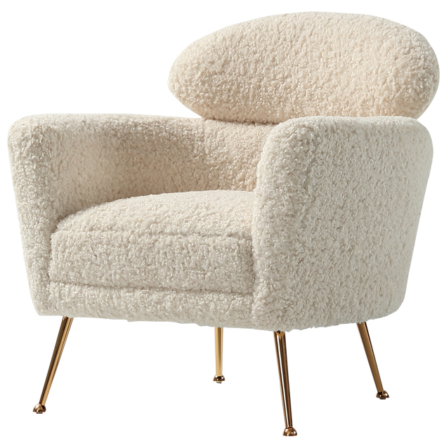 Кресло Milk Boucle Chair Молочный Золотой Кресло Milk Boucle Chair Молочный Золотой в Грозном | Loft Concept