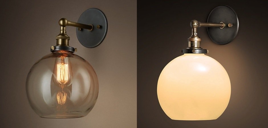Бра Loft Clear Glass Sphere Cloche Бра Loft Clear Glass Sphere Cloche - Loft-Concept в Грозном