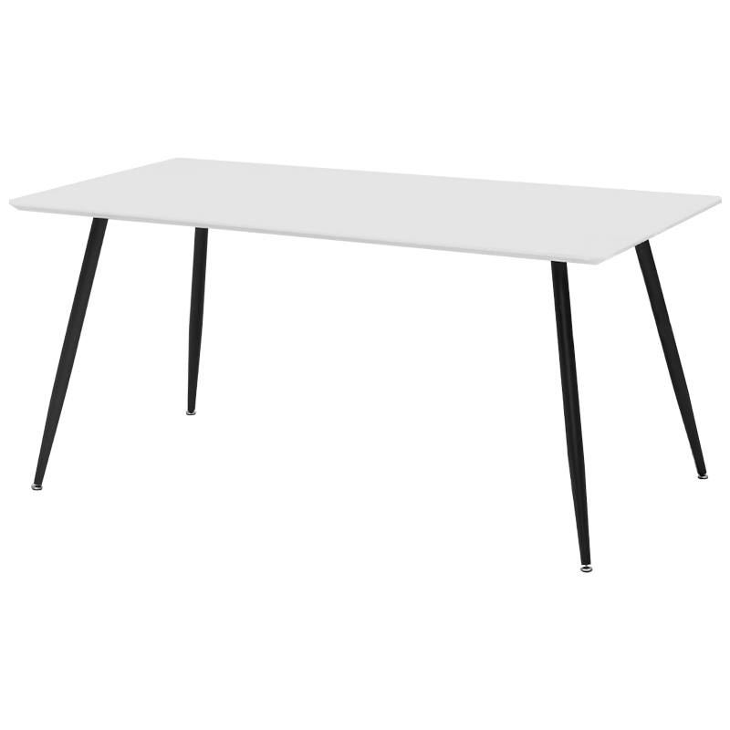 Обеденный стол с белой прямоугольной столешницей Rosio Dinner Table Белый Черный Обеденный стол с белой прямоугольной столешницей Rosio Dinner Table Белый Черный в Грозном | Loft Concept