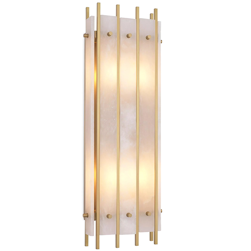 Бра Eichholtz Wall Lamp Sparks L Alabaster Латунь Бежевый Белый Мрамор Bianco Бра Eichholtz Wall Lamp Sparks L Alabaster Латунь Бежевый Белый Мрамор Bianco в Грозном | Loft Concept