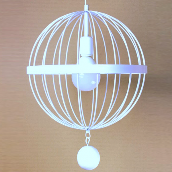 Подвесной светильник Wire Cage Pendant Spher White Белый Подвесной светильник Wire Cage Pendant Spher White Белый в Грозном | Loft Concept