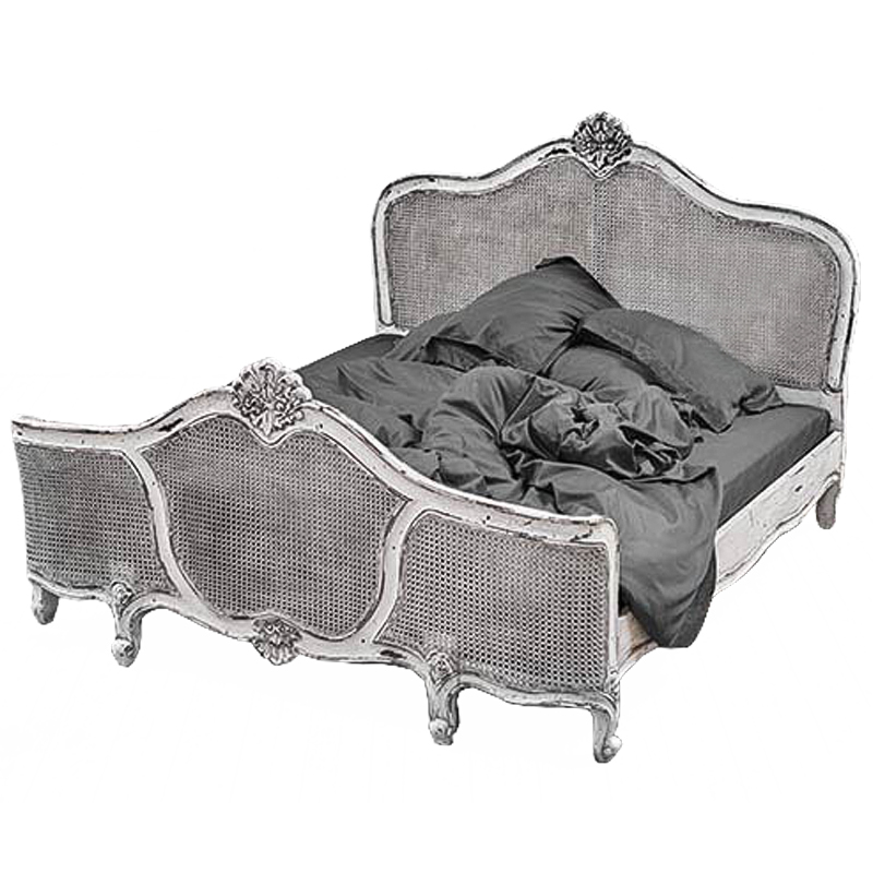 Кровать Wicker Bed White Белый винтажная патина Кровать Wicker Bed White Белый винтажная патина в Грозном | Loft Concept