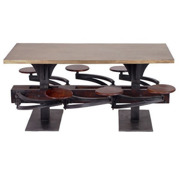 Обеденный стол Perrin Communal Table Loft Дуб темный Графит Обеденный стол Perrin Communal Table Loft Дуб темный Графит в Грозном | Loft Concept