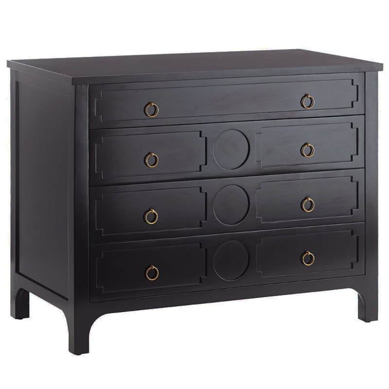 Комод с 4-мя ящиками Lawrence chest of drawers Black Черный Черный Комод с 4-мя ящиками Lawrence chest of drawers Black Черный Черный в Грозном | Loft Concept