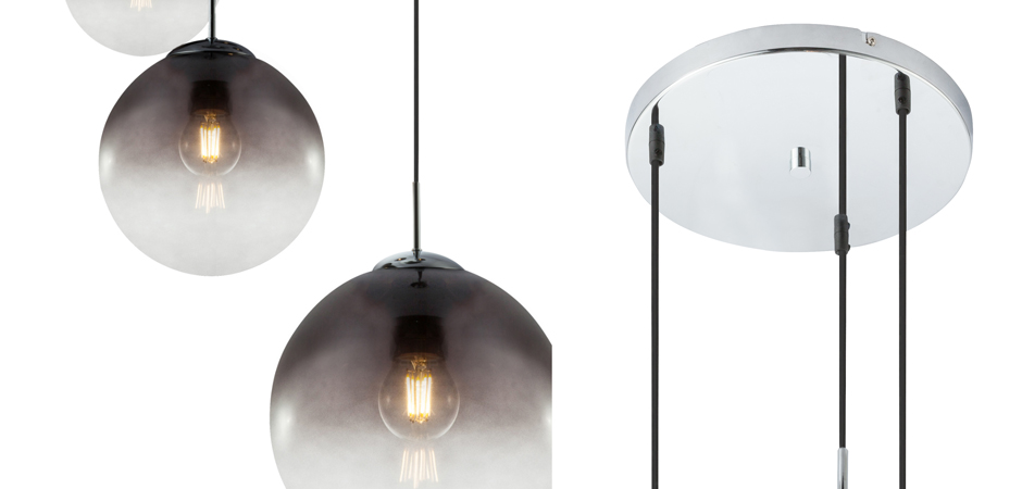 Люстра Ball Sunrise Pendant lamp smok 3 плафона Люстра Ball Sunrise Pendant lamp smok 3 плафона - Loft-Concept в Грозном