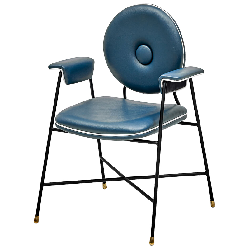 Стул с подлокотниками Oliver Chair II Черный Синий в Грозном | Loft Concept 