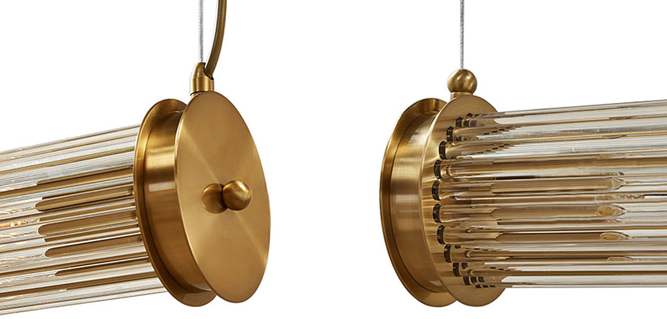 Подвесной светильник Glass TUBE Pendant Double Gold Подвесной светильник Glass TUBE Pendant Double Gold - Loft-Concept в Грозном