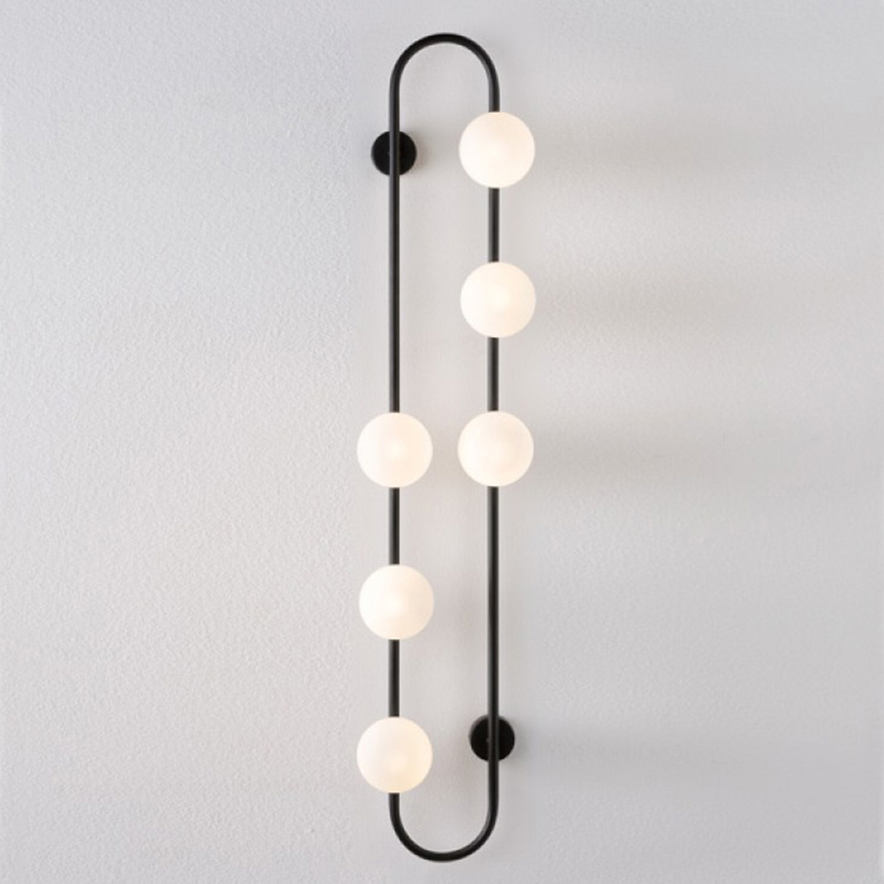 Бра HOOP WALL Lamp Black 6 Черный Белый Бра HOOP WALL Lamp Black 6 Черный Белый в Грозном | Loft Concept
