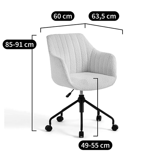 Вращающееся кресло с обивкой букле Boucle Office Chair Вращающееся кресло с обивкой букле Boucle Office Chair в Грозном