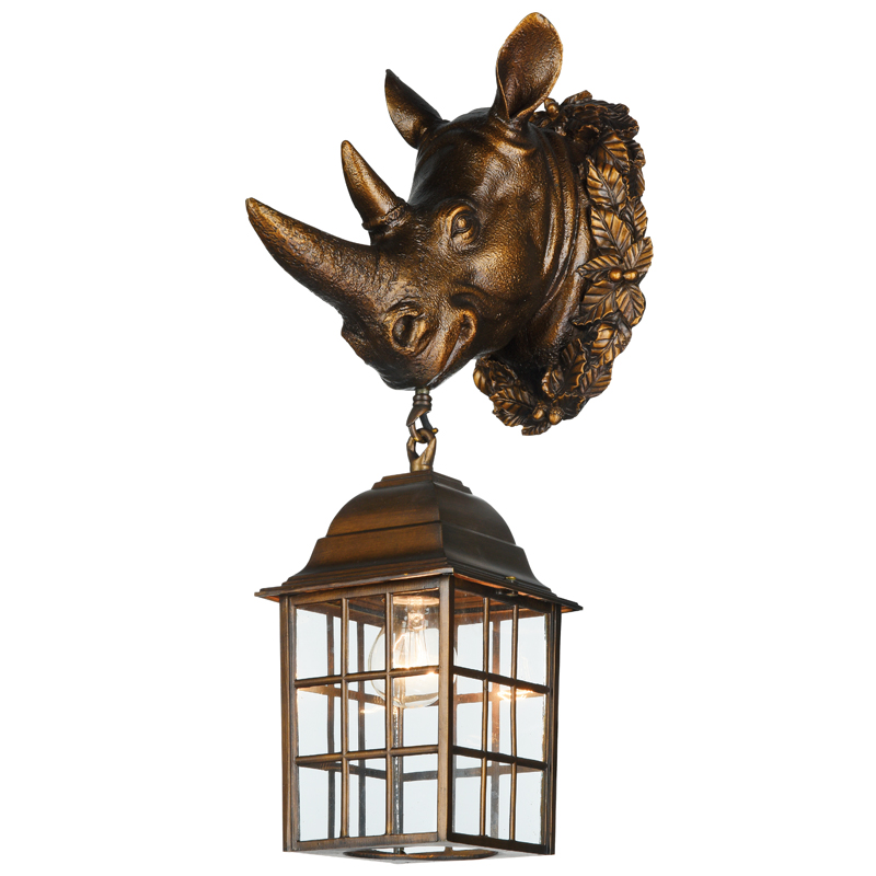 Уличный светильник Rhinoceros Lantern Темная бронза Прозрачное Стекло Уличный светильник Rhinoceros Lantern Темная бронза Прозрачное Стекло в Грозном | Loft Concept