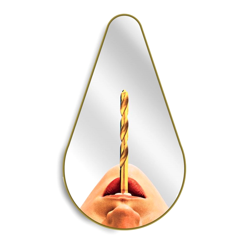 Зеркало Seletti Pear Drill Золотой Зеркало Seletti Pear Drill Золотой в Грозном | Loft Concept