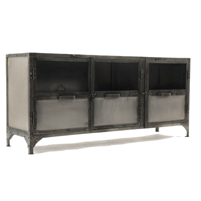 Комод металлический Industrial Steampunk Nickel 3 Door Сoncole Комод металлический Industrial Steampunk Nickel 3 Door Сoncole в Грозном | Loft Concept