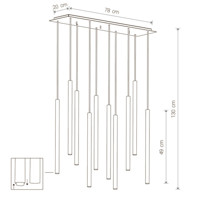 Светильник Trumpet Rectangle White 10 плафонов в Грозном