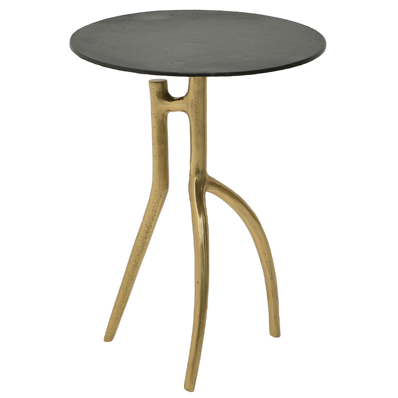 Круглый приставной стол Dawud Side Table Черный Золотой Круглый приставной стол Dawud Side Table Черный Золотой в Грозном | Loft Concept