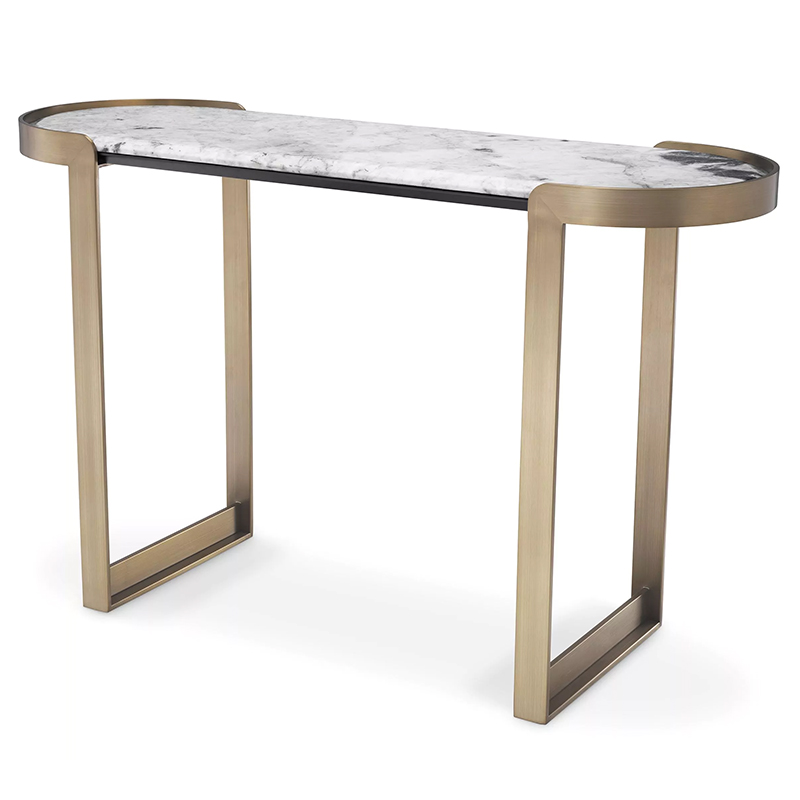 Консоль Eichholtz Console Table Fabio Латунь Белый Мрамор Bianco Консоль Eichholtz Console Table Fabio Латунь Белый Мрамор Bianco в Грозном | Loft Concept