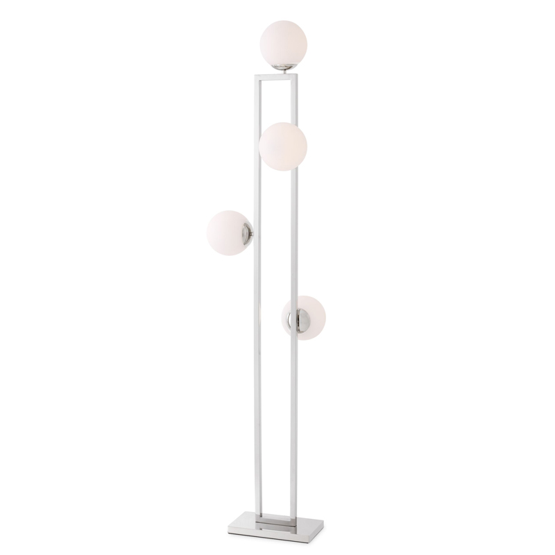 Торшер Eichholtz Floor Lamp Pascal Nickel Никель Белый Торшер Eichholtz Floor Lamp Pascal Nickel Никель Белый в Грозном | Loft Concept