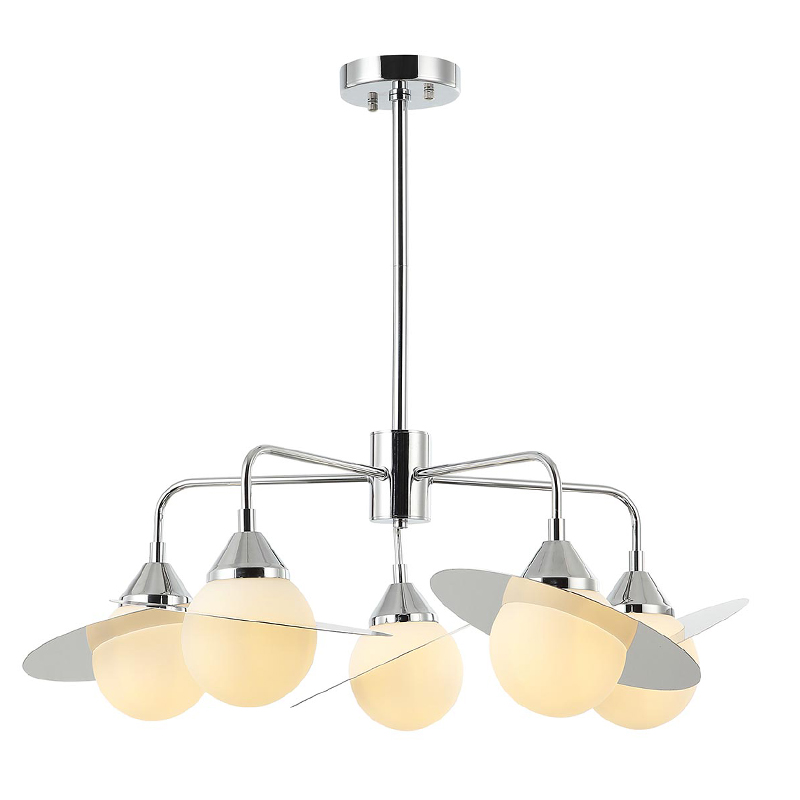 Люстра Phainon Chrome Chandelier 5 Хром Белый Люстра Phainon Chrome Chandelier 5 Хром Белый в Грозном | Loft Concept