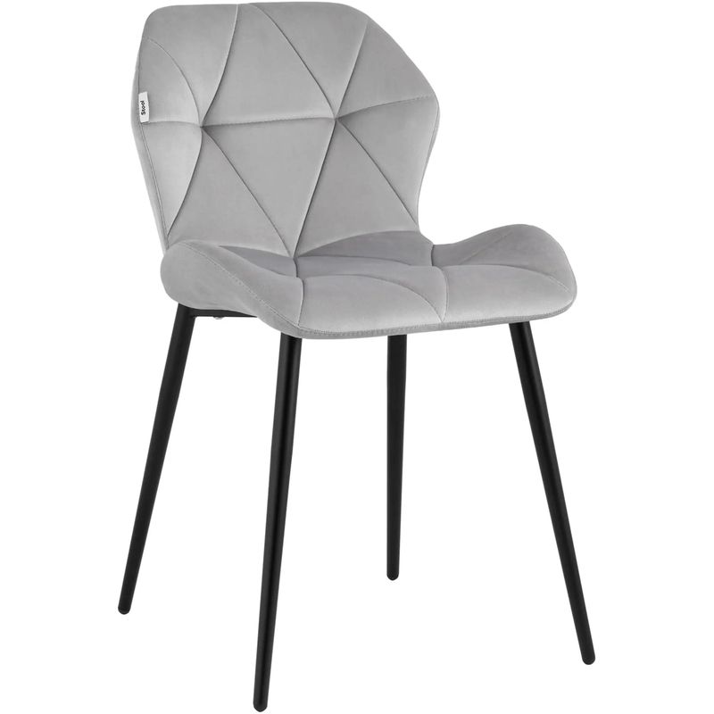 Стул Jeroen Chair II Серый Велюр Серый Черный Стул Jeroen Chair II Серый Велюр Серый Черный в Грозном | Loft Concept
