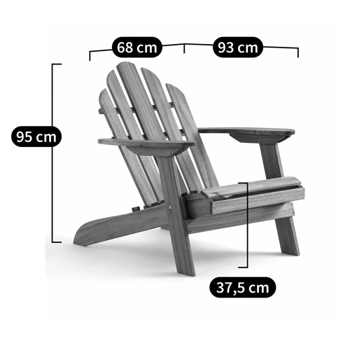 Уличное кресло из массива акации Adirondack Wooden Chair Natural в Грозном