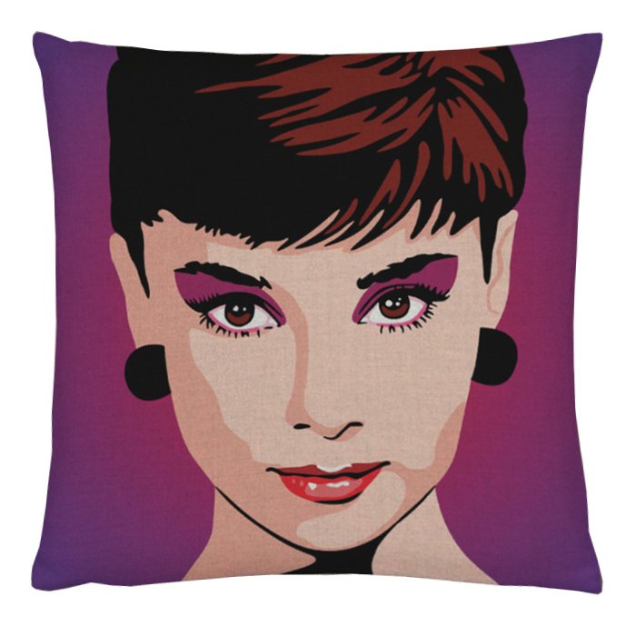 Декоративная подушка Audrey Hepburn #2 Пурпурный Декоративная подушка Audrey Hepburn #2 Пурпурный в Грозном | Loft Concept