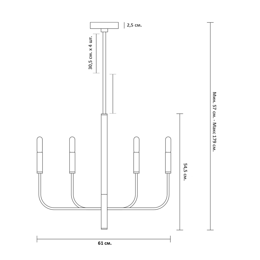 Люстра с 6-ю лампами Chandelier with Seamless Curve в Грозном