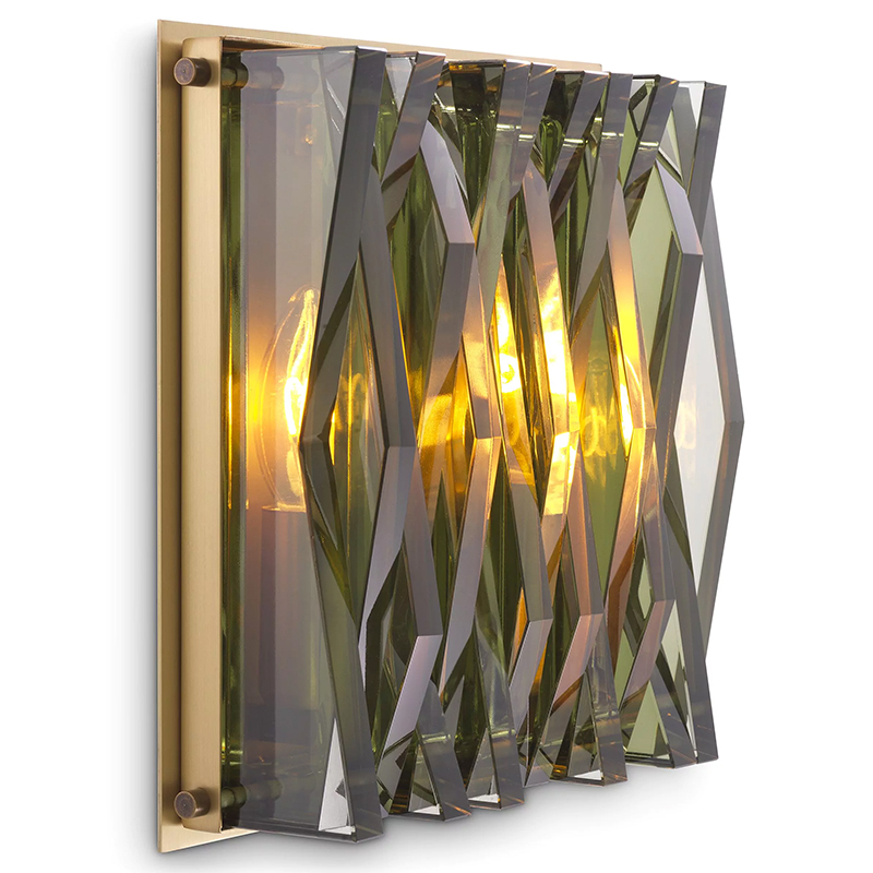 Бра Eichholtz Wall Lamp Nuvola S Green Латунь Зеленый смок Стекло Смок Бра Eichholtz Wall Lamp Nuvola S Green Латунь Зеленый смок Стекло Смок в Грозном | Loft Concept