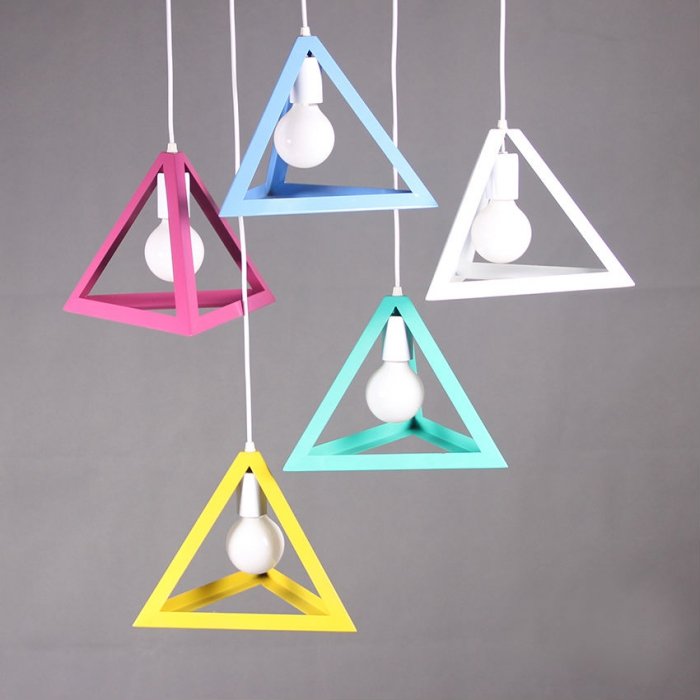 Подвесной светильник Tetrahedron Color Серый Бирюзовый Фиолетовый Салатовый Золотой Голубой Черный Желтый Белый Подвесной светильник Tetrahedron Color Серый Бирюзовый Фиолетовый Салатовый Золотой Голубой Черный Желтый Белый в Грозном | Loft Concept