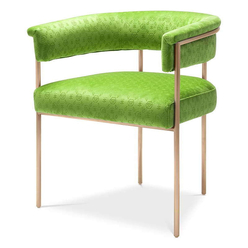 Стул Philipp Plein Dining Chair Monogram Зелёный Зеленый Золотой Стул Philipp Plein Dining Chair Monogram Зелёный Зеленый Золотой в Грозном | Loft Concept