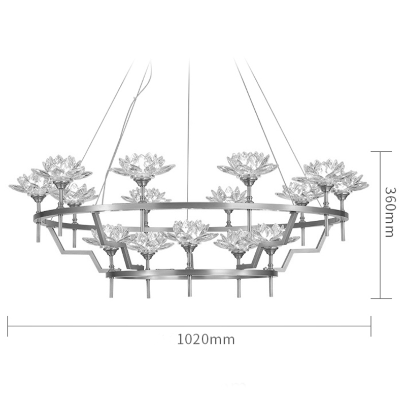 Большая Люстра Хрустальные Цветы Лотоса Lotus flower Clear Glass lamp 15 Большая Люстра Хрустальные Цветы Лотоса Lotus flower Clear Glass lamp 15 в Грозном