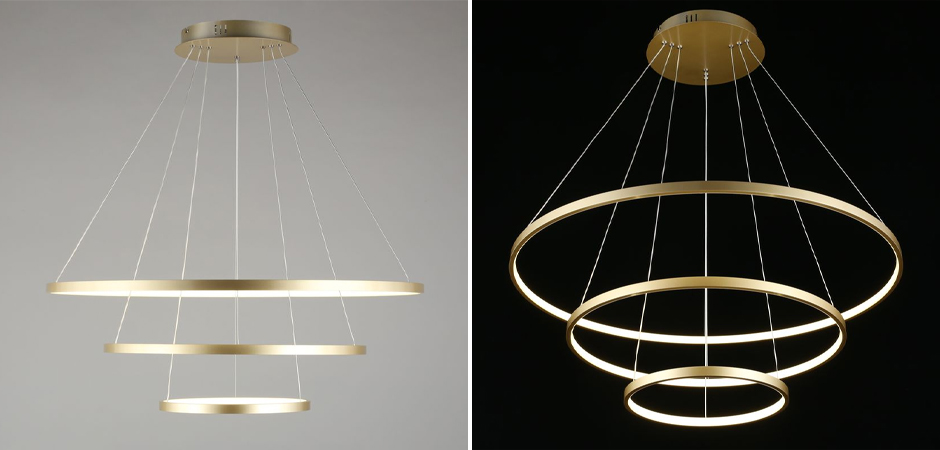 Люстра Ring Horizontal Trio Gold Люстра Ring Horizontal Trio Gold - Loft-Concept в Грозном