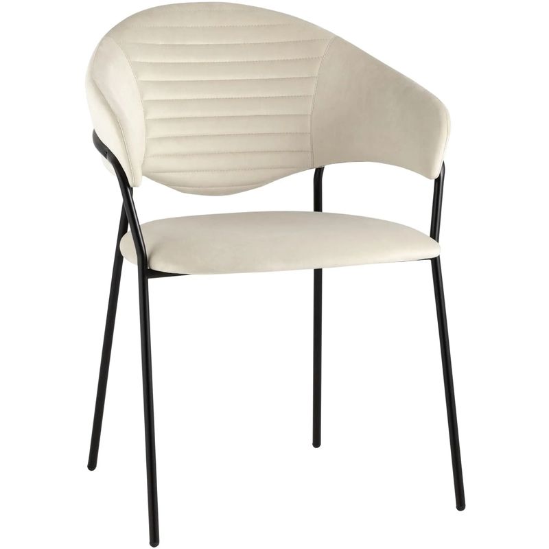 Стул Alexis Chair Молочный Велюр Молочный Черный Стул Alexis Chair Молочный Велюр Молочный Черный в Грозном | Loft Concept