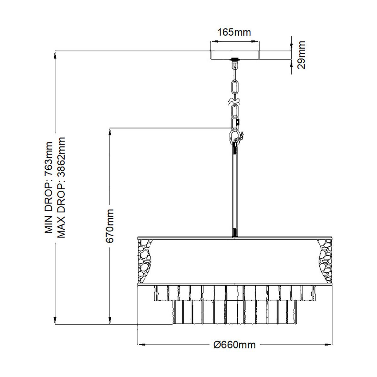 Люстра круглая с подвесками из текстурированного стекла молочного цвета Hinkley в Грозном