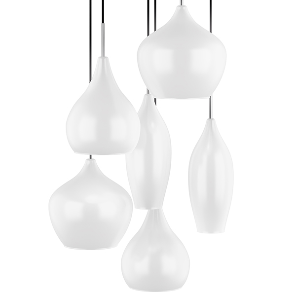 Люстра Candiano Milk 6 Light Белый Хром Люстра Candiano Milk 6 Light Белый Хром в Грозном | Loft Concept