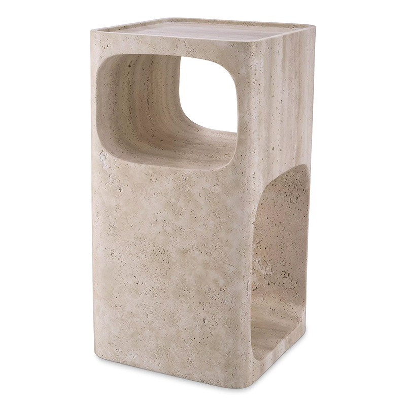 Приставной стол Eichholtz Side Table Adler Travertine Песочный в Грозном | Loft Concept 
