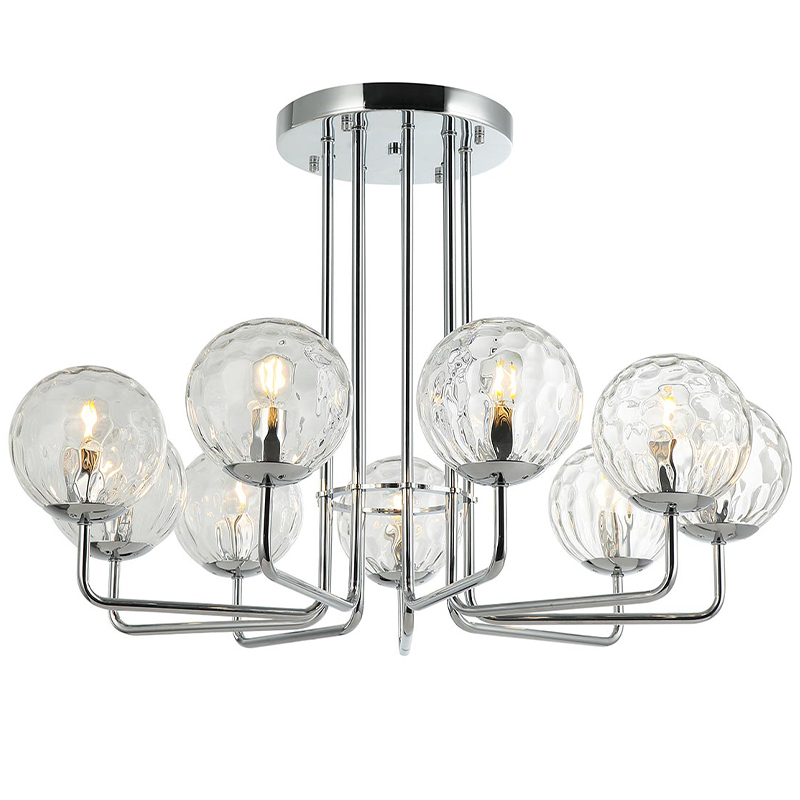 Люстра Hartley Chandelier 9 Прозрачный Хром Люстра Hartley Chandelier 9 Прозрачный Хром в Грозном | Loft Concept