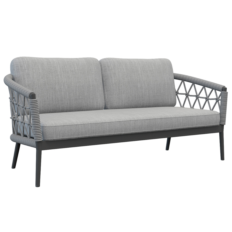 Уличный диван Niels Outdoor Sofa Серый Черный Уличный диван Niels Outdoor Sofa Серый Черный в Грозном | Loft Concept