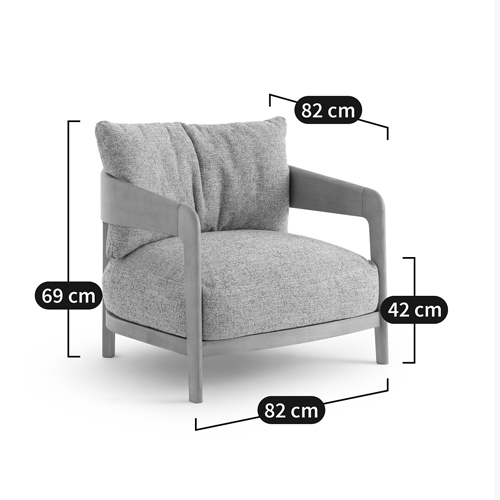 Кресло с каркасом из массива ясеня Deniaud Ash Grey Armchair в Грозном